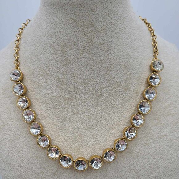 J Crew Clear Crystal Brulee Set Necklace - Picture 1 of 9